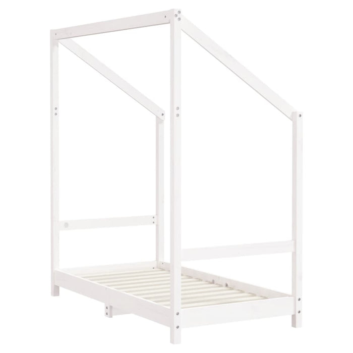 Kids Bed Frame White 2x(70x140) cm Solid Wood Pine