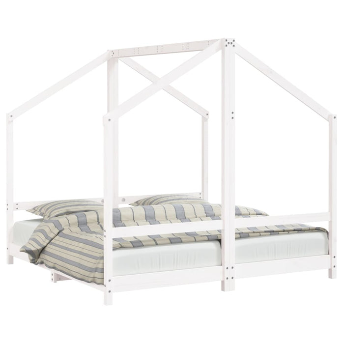 Kids Bed Frame White 2x(80x160) cm Solid Wood Pine