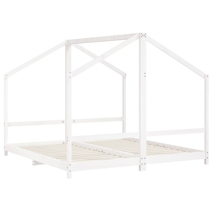 Kids Bed Frame White 2x(90x190) cm Solid Wood Pine