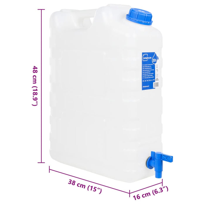 Recipient de apă cu robinet din plastic transparent 20 l