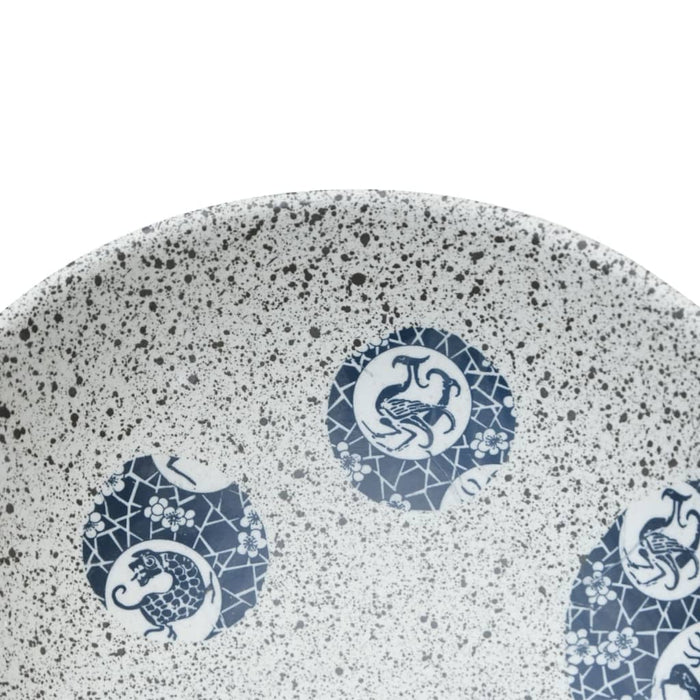 Countertop Basin Grey and Blue Oval 47x33x13 cm Ceramic