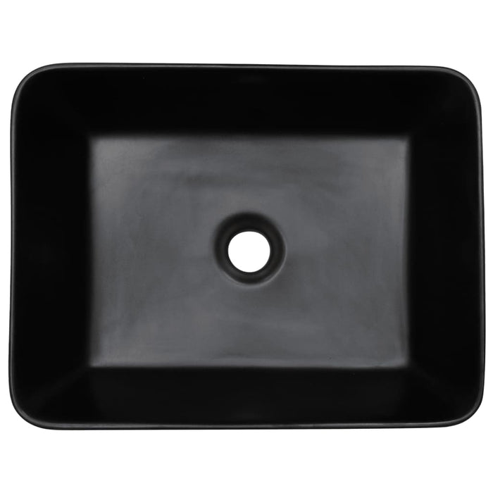 Countertop Basin Black and Blue Rectangular 46x35.5x13 cm Ceramic