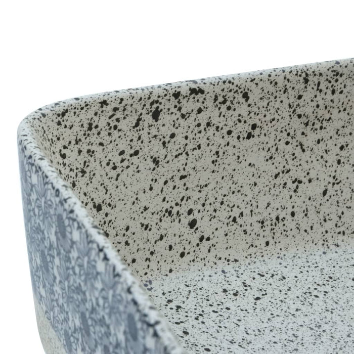 Countertop Basin Grey and Blue Rectangular 46x35.5x13 cm Ceramic