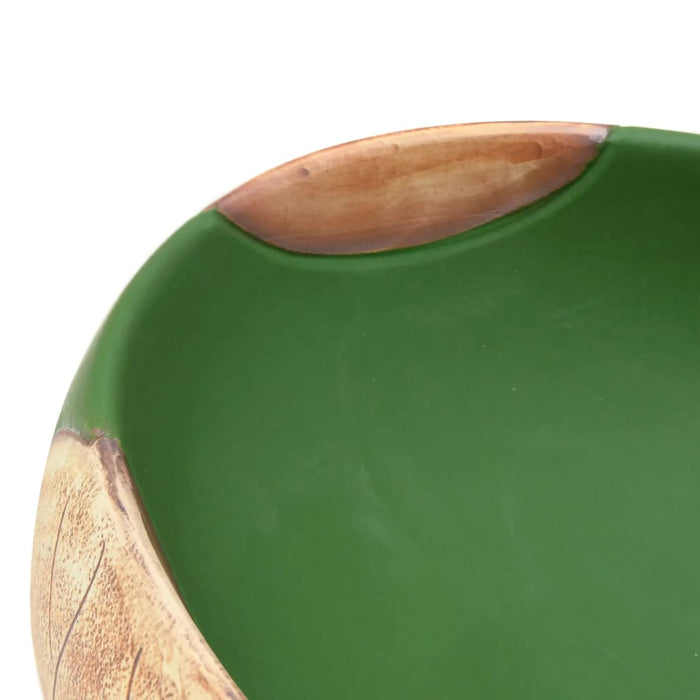 Countertop Basin Green and Brown Oval 59x40x15 cm Ceramic