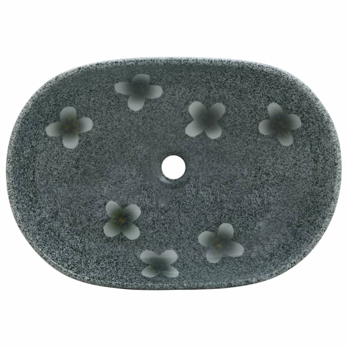 Countertop Basin Blue Oval 59x40x14 cm Ceramic