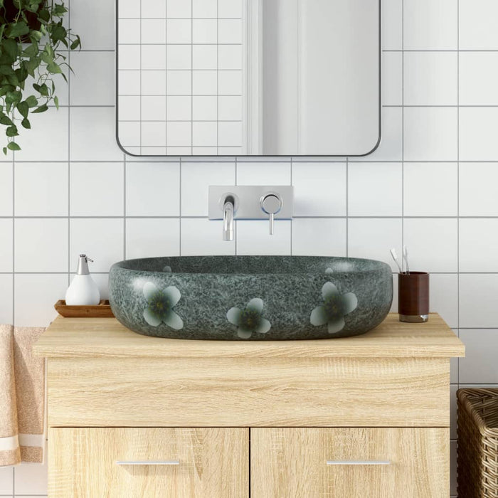 Countertop Basin Blue Oval 59x40x14 cm Ceramic