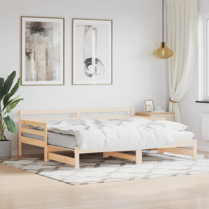 Daybed with Trundle without Mattress 90x200 cm Solid Wood