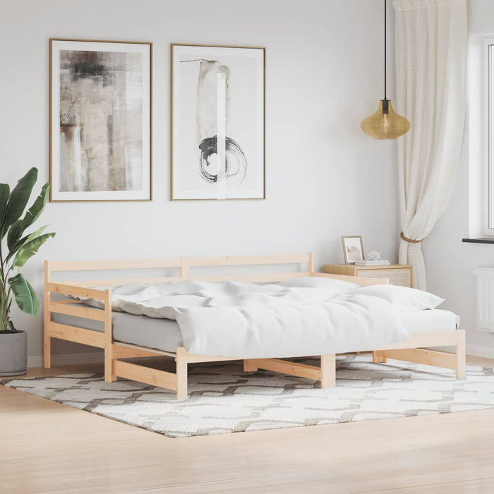 Daybed with Trundle without Mattress 80x200 cm Solid Wood