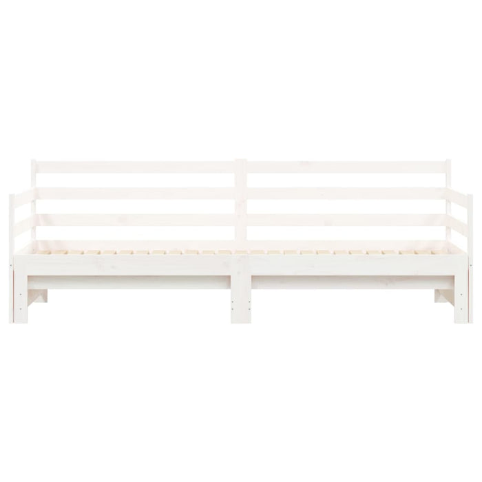 Daybed with Trundle without Mattress White 90x190 cm Single Solid Wood