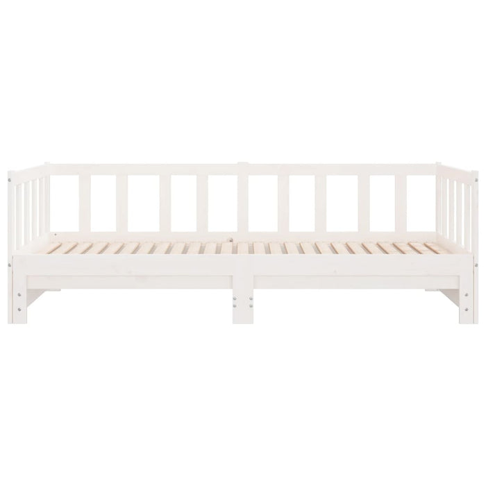 Day Bed with Trundle without Mattress White 90x200 cm Solid Wood