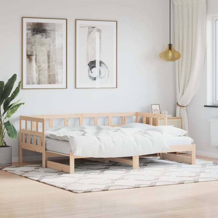 Daybed with Trundle without Mattress 80x200 cm Solid Wood