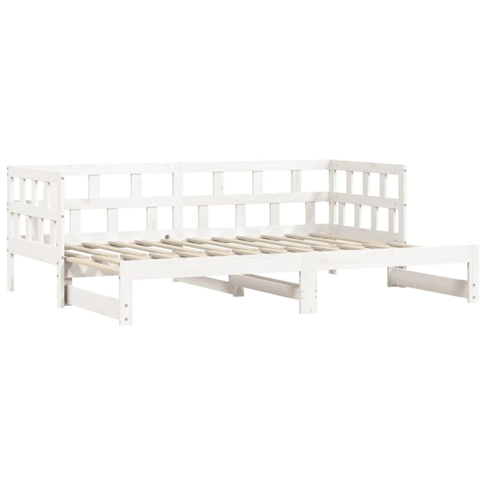 Daybed with Trundle without Mattress White 80x200 cm Solid Wood