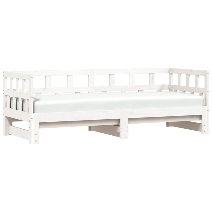 Daybed with Trundle without Mattress White 80x200 cm Solid Wood