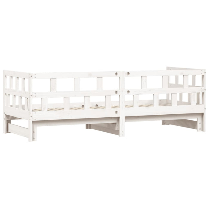 Daybed with Trundle without Mattress White 80x200 cm Solid Wood