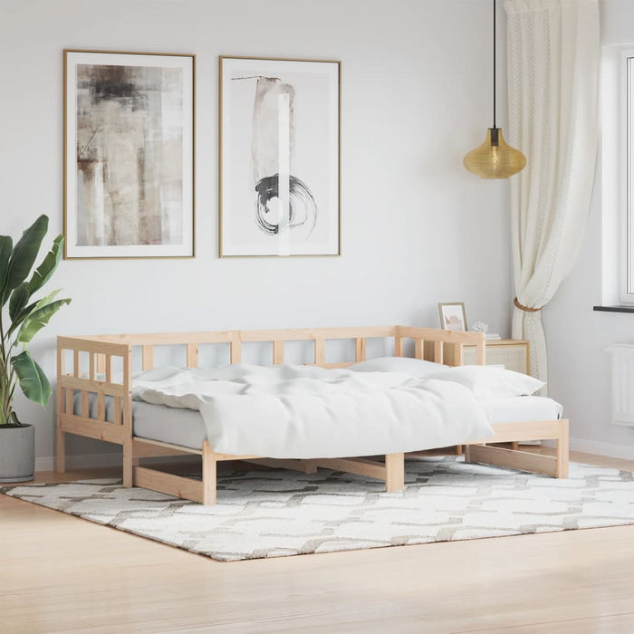 Daybed with Trundle without Mattress 90x190 cm Single Solid Wood