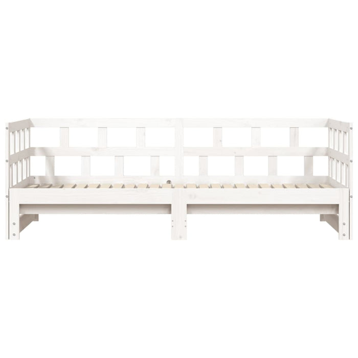 Daybed with Trundle without Mattress White 90x190 cm Single Solid Wood