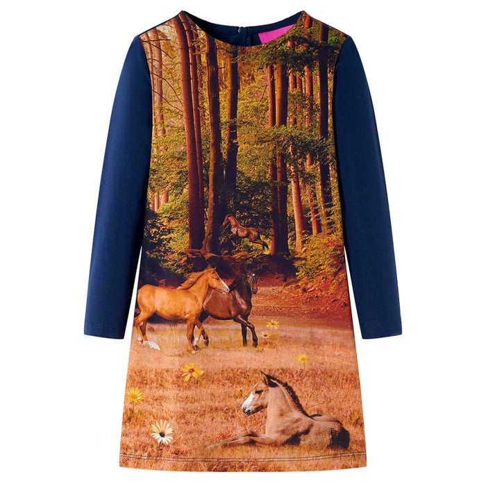 Kids' Dress with Long Sleeves Navy 104