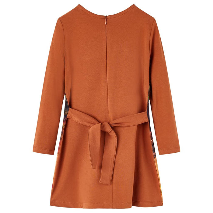 Kids' Dress with Long Sleeves Cognac 116