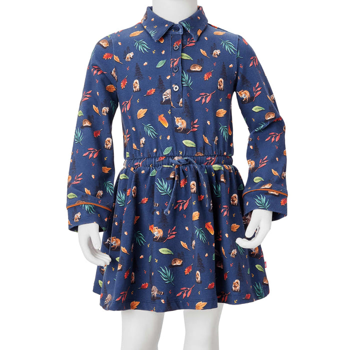 Kids' Dress with Long Sleeves Navy 92