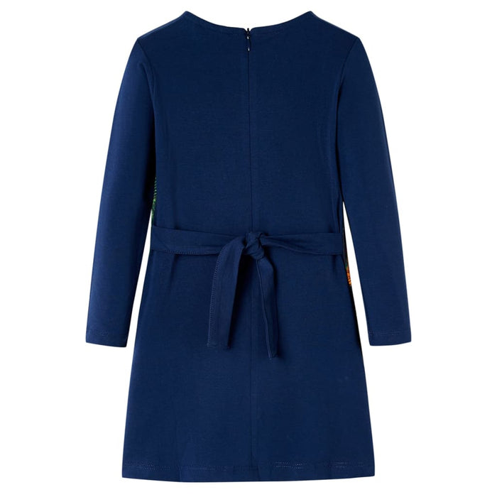 Kids' Dress with Long Sleeves Navy 140