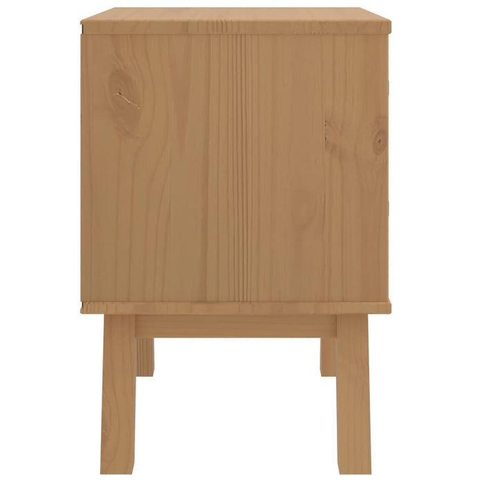 Bedside Cabinet OLDEN Grey and Brown Solid Wood Pine