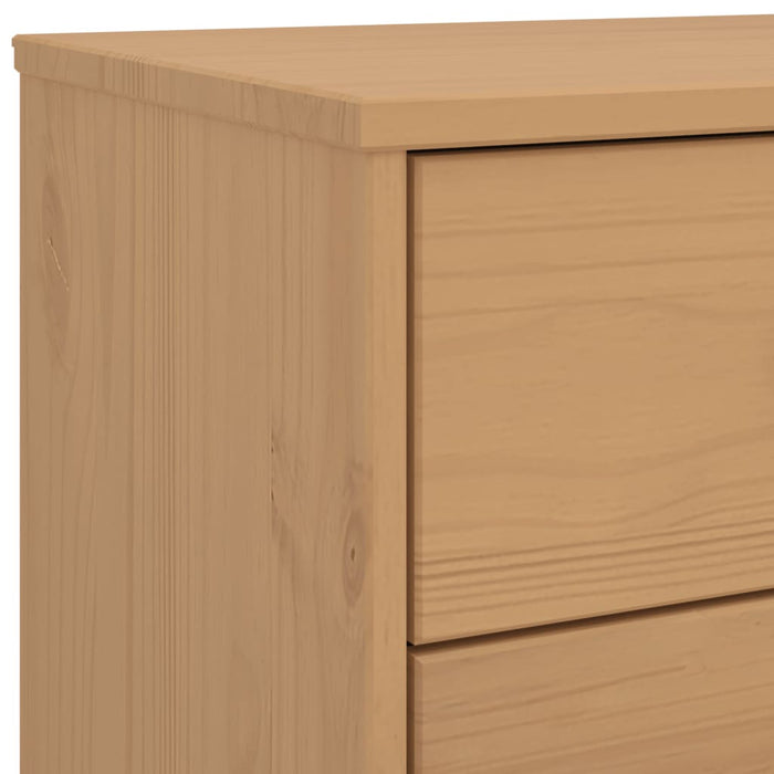 Bedside Cabinet OLDEN Brown Solid Wood Pine