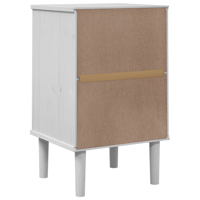 Bedside Cabinet SENJA Rattan Look White 40x35x65 cm Solid Wood Pine