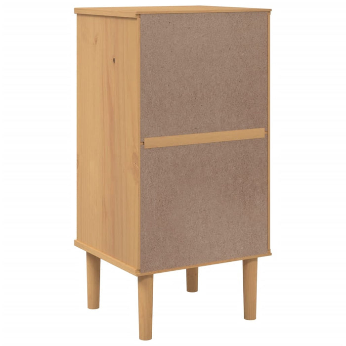 Bedside Cabinet SENJA Rattan Look Brown 40x35x80 cm Solid Wood Pine