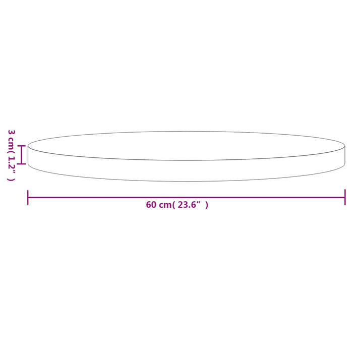 Table Top Round Ø60x3 cm Solid Wood Pine