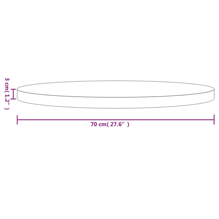 Table Top Round Ø70x3 cm Solid Wood Pine