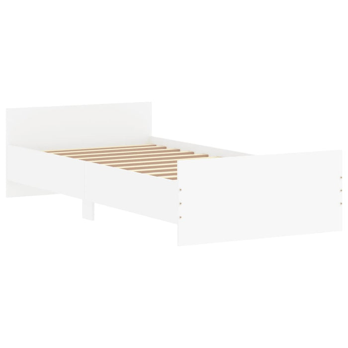 Bed Frame without Mattress White 90x200 cm Engineered Wood