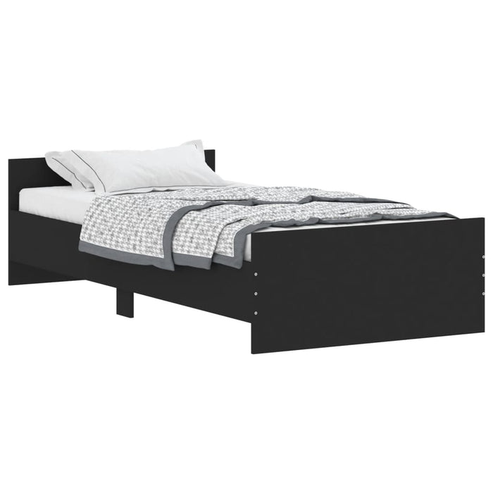 Bed Frame without Mattress Black 90x200 cm Engineered Wood