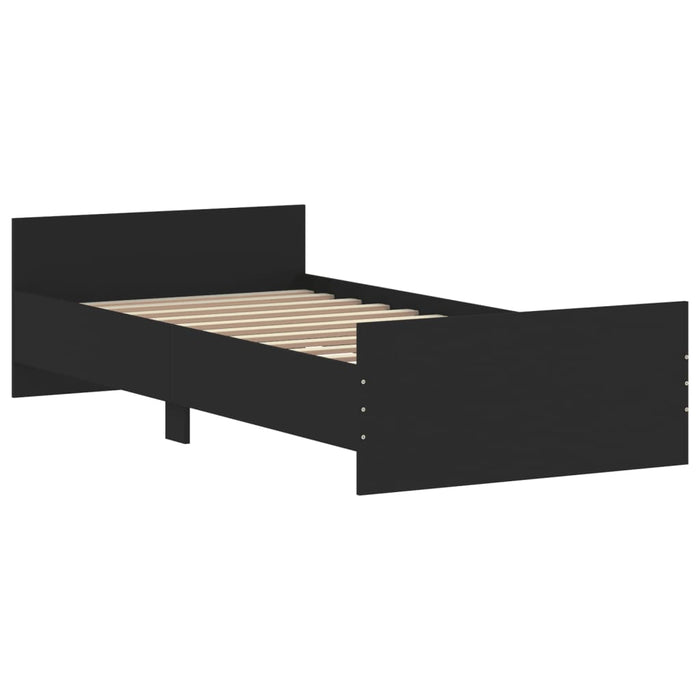 Bed Frame without Mattress Black 90x200 cm Engineered Wood