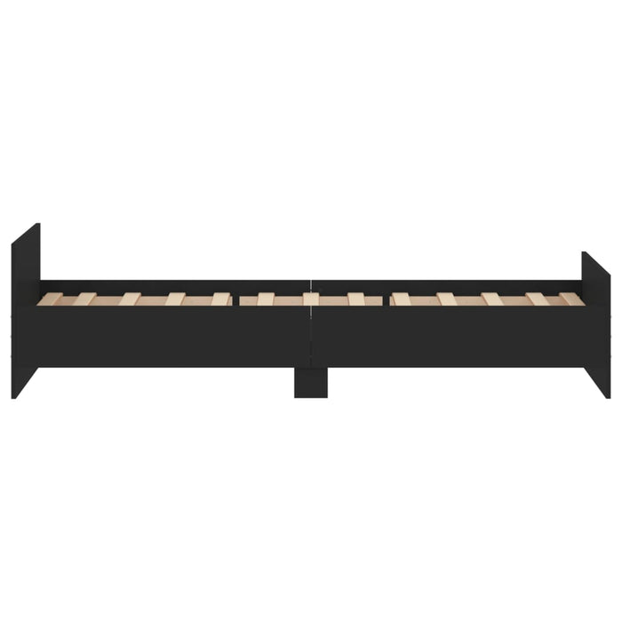 Bed Frame without Mattress Black 90x200 cm Engineered Wood