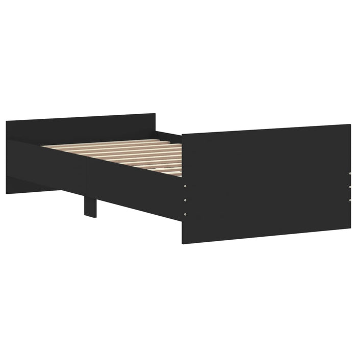 Bed Frame without Mattress Black 90x200 cm Engineered Wood