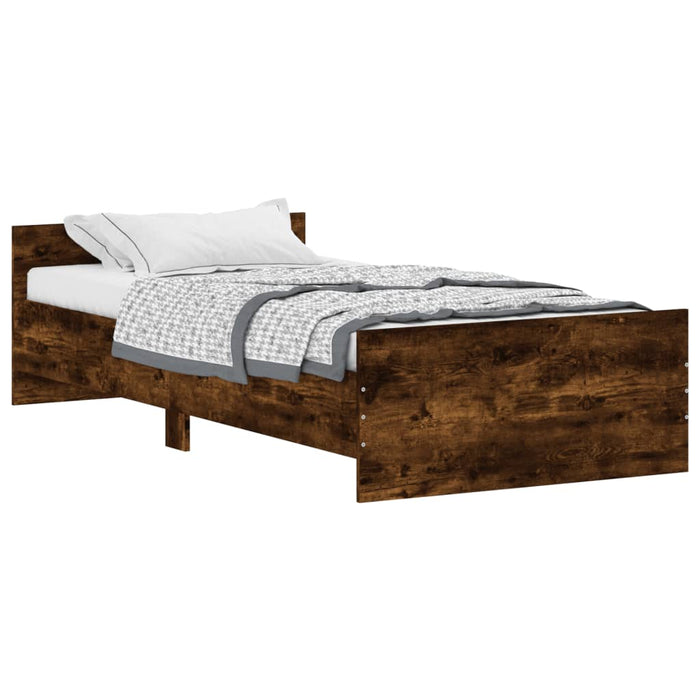 Bed Frame without Mattress Smoked Oak 90x200 cm Engineered Wood