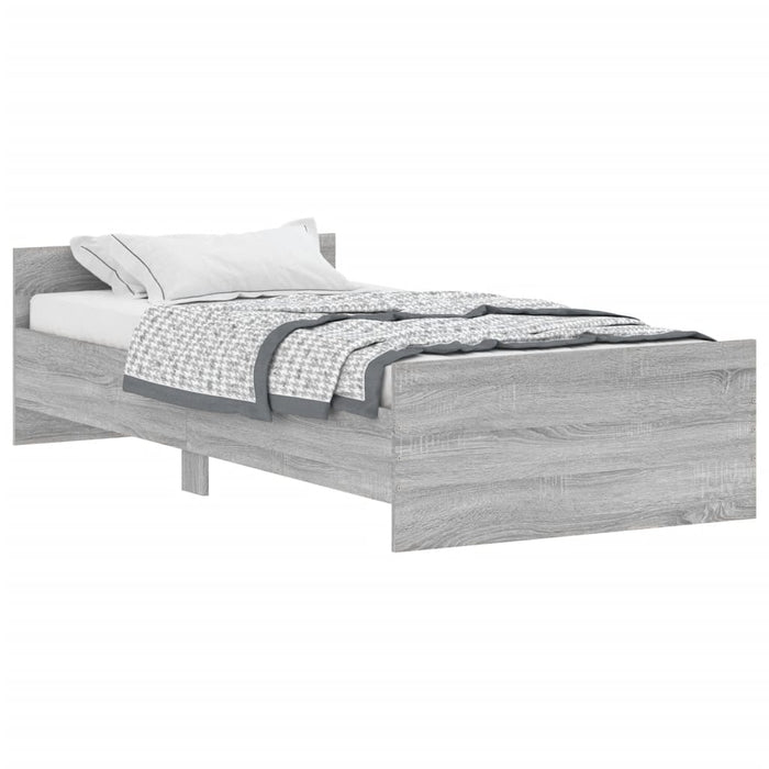 Bed Frame without Mattress Grey Sonoma 90x200 cm Engineered Wood