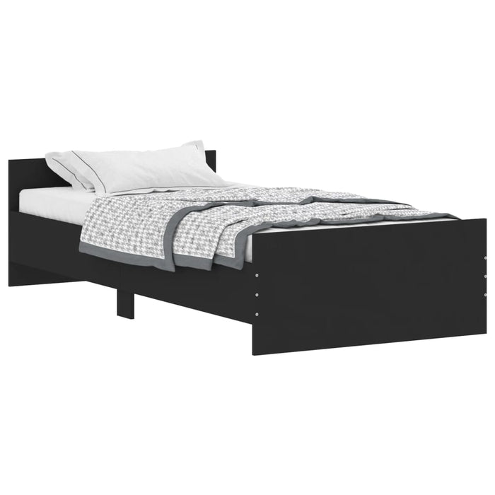 Bed Frame without Mattress Black 100x200 cm Engineered Wood