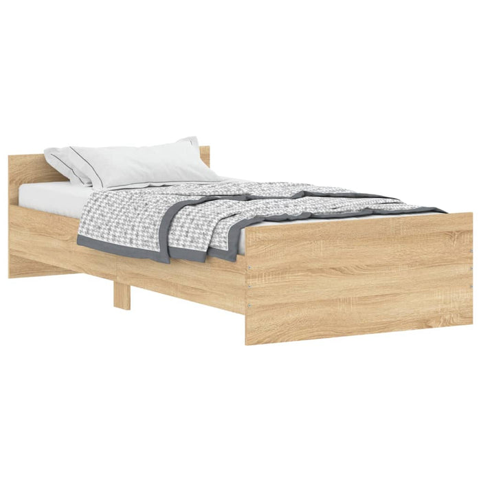 Bed Frame without Mattress Sonoma Oak 100x200 cm Engineered Wood