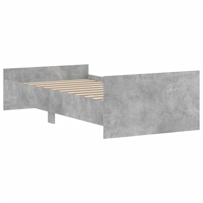 Bed Frame without Mattress Concrete Grey 100x200 cm