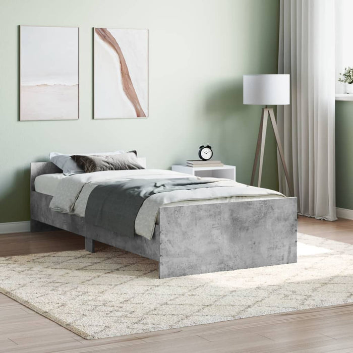 Bed Frame without Mattress Concrete Grey 100x200 cm