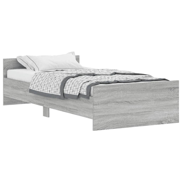 Bed Frame without Mattress Grey Sonoma 100x200 cm Engineered Wood