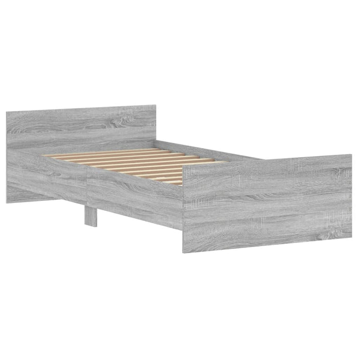 Bed Frame without Mattress Grey Sonoma 100x200 cm Engineered Wood