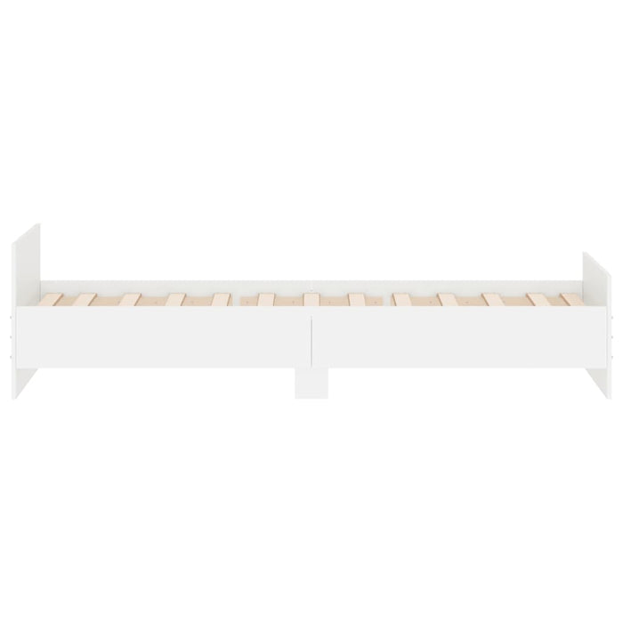 Bed Frame without Mattress White 90x190 cm Single Engineered Wood