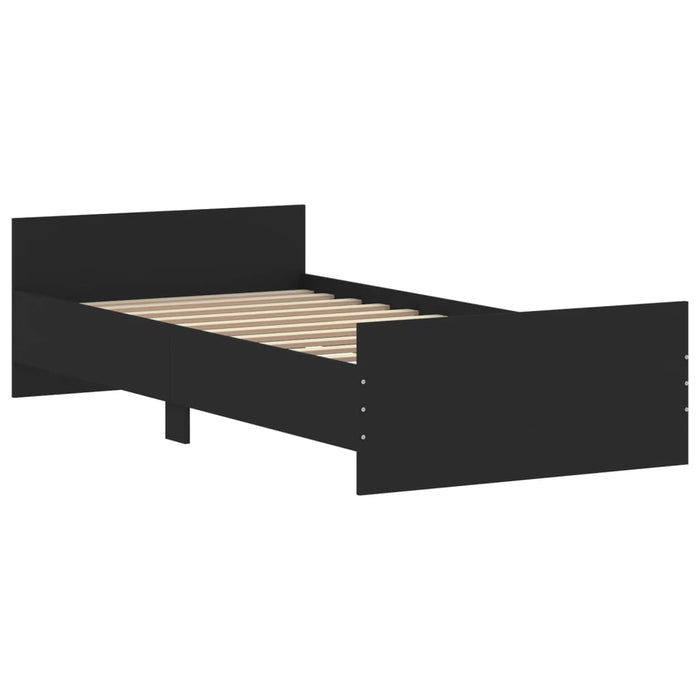 Bed Frame without Mattress Black 90x190 cm Single Engineered Wood