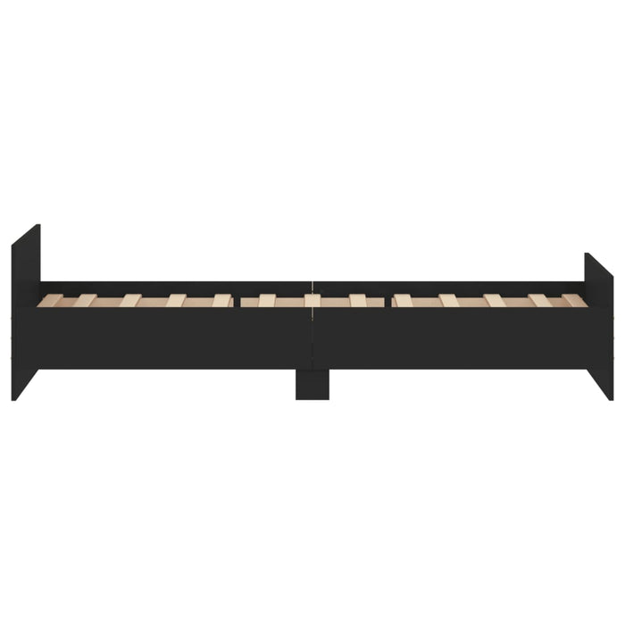 Bed Frame without Mattress Black 90x190 cm Single Engineered Wood