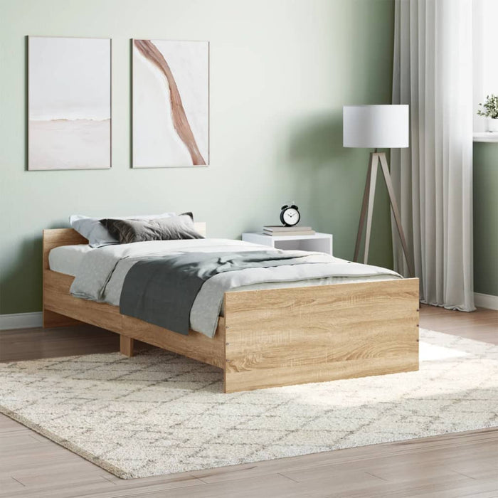 Bed Frame without Mattress Sonoma Oak 90x190 cm Single Engineered Wood