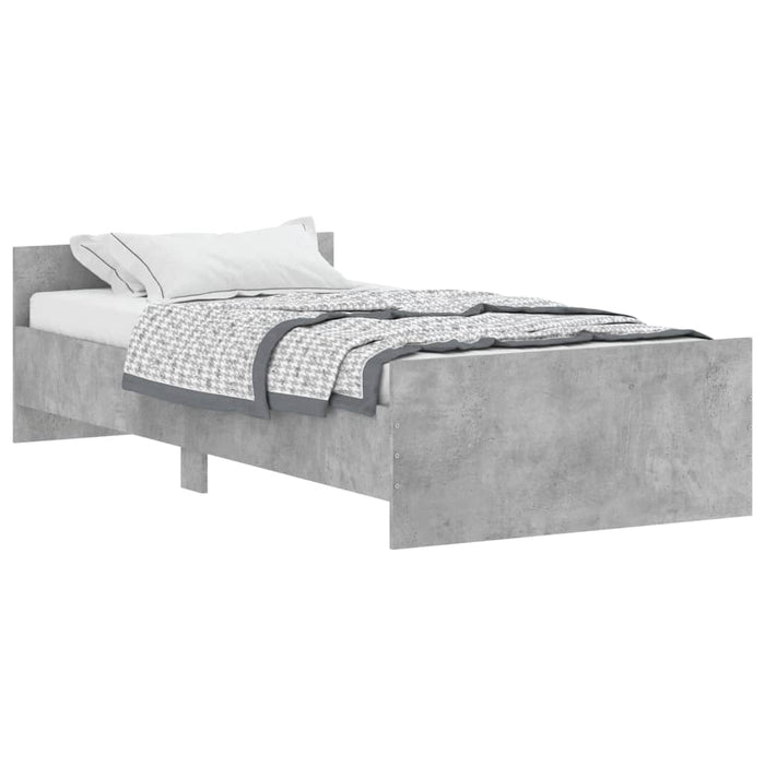 Bed Frame without Mattress Concrete Grey 90x190 cm Single