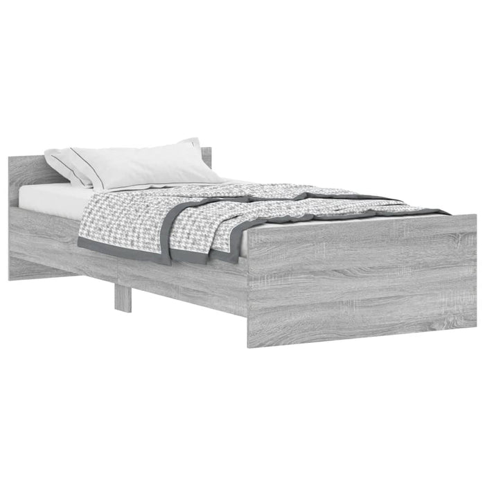 Bed Frame without Mattress Grey Sonoma 90x190 cm Single Engineered Wood