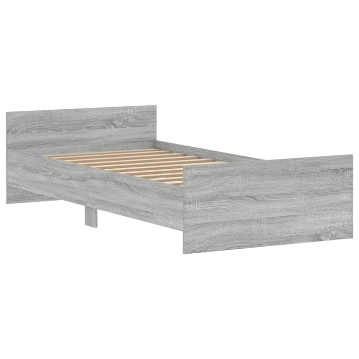 Bed Frame without Mattress Grey Sonoma 90x190 cm Single Engineered Wood